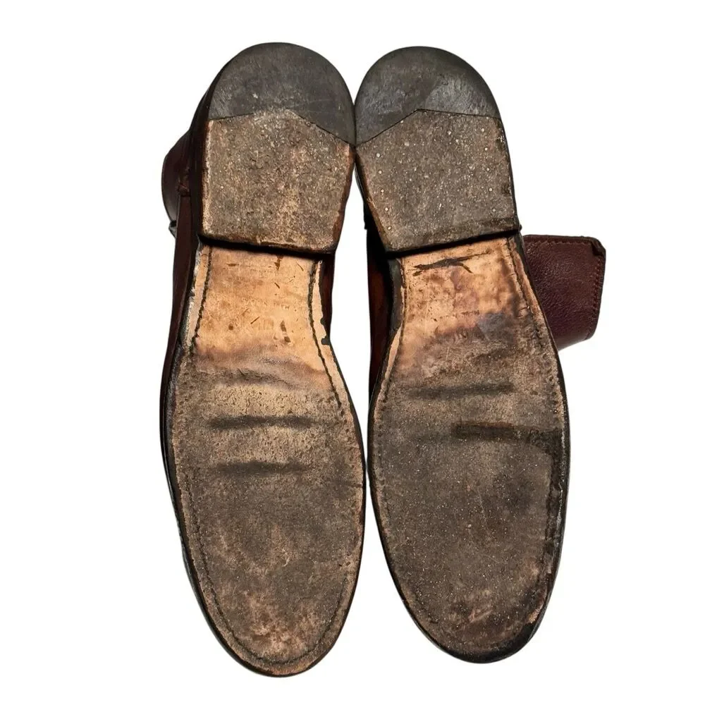 Vintage Shoe Company Brown Leather Ankle Boots‎ Mens 10M Made In USA